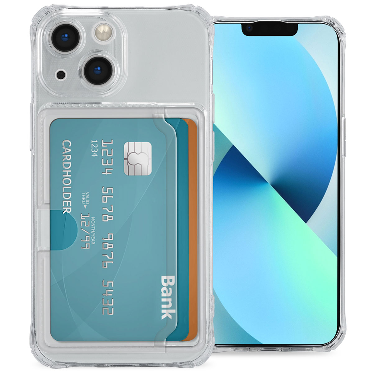 imoshion Softcase Backcover met pasjeshouder voor de Apple iPhone 13 - Transparant