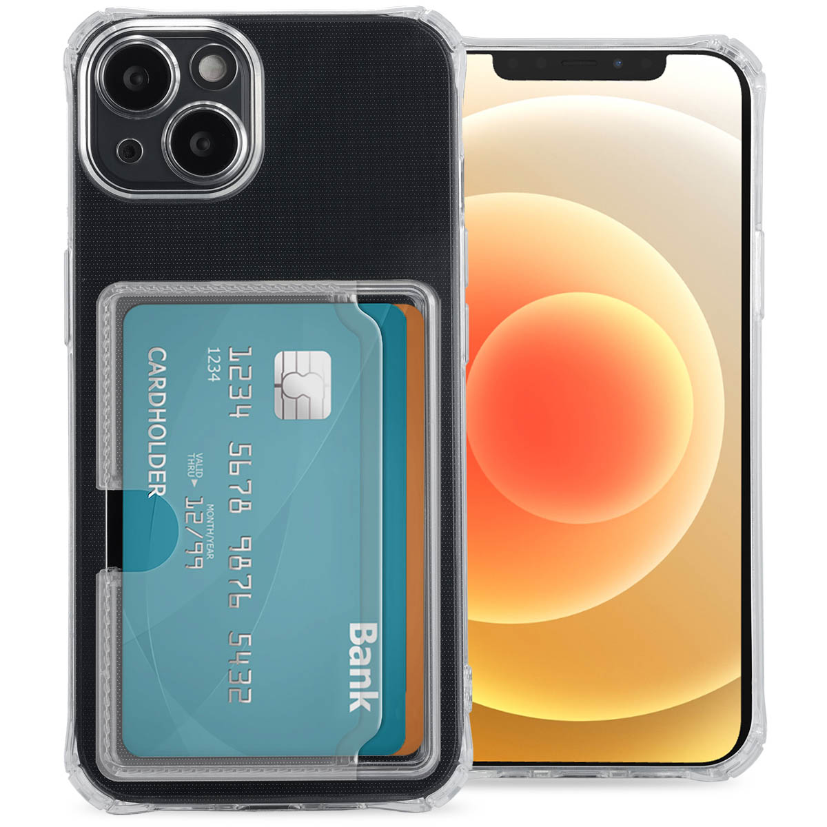 imoshion Coque silicone avec porte-cartes Apple iPhone 12 - Transparent