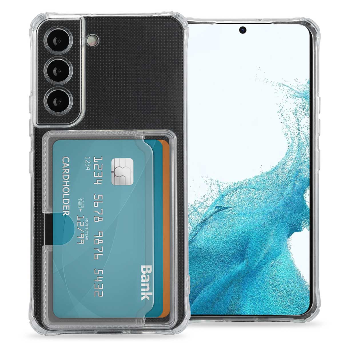 imoshion Softcase Backcover met pasjeshouder voor de Samsung Galaxy S22 - Transparant