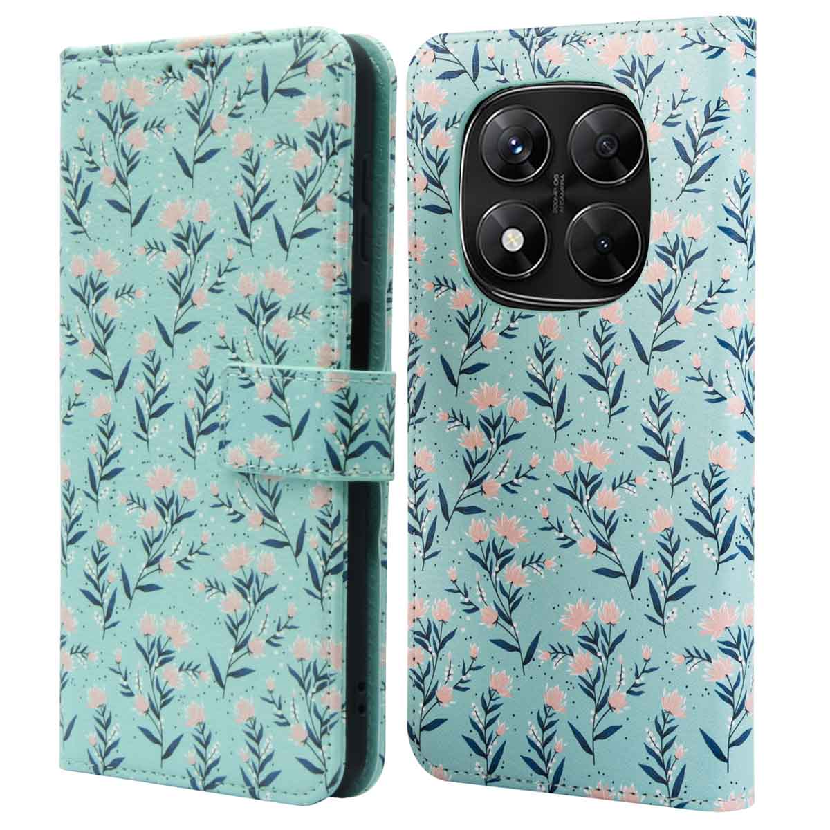 imoshion Design Bookcase voor de Xiaomi Redmi Note 14 Pro Plus (5G) - Blue Flowers