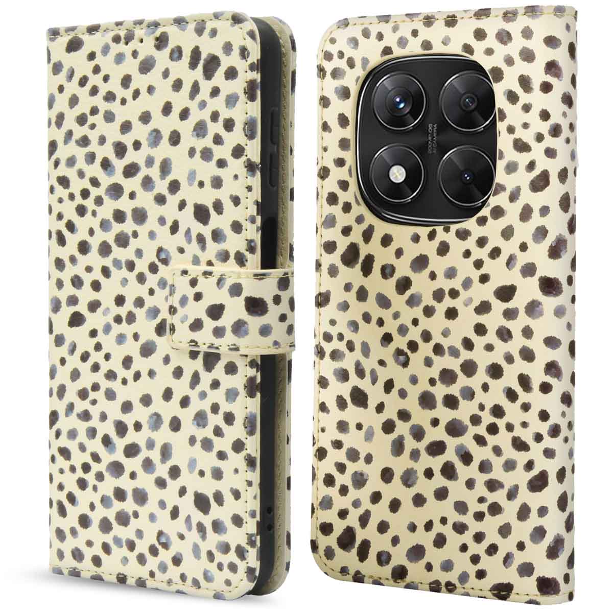imoshion Design Bookcase voor de Xiaomi Redmi Note 14 Pro (5G) / 14 Pro Plus (5G) - Black And White Dots