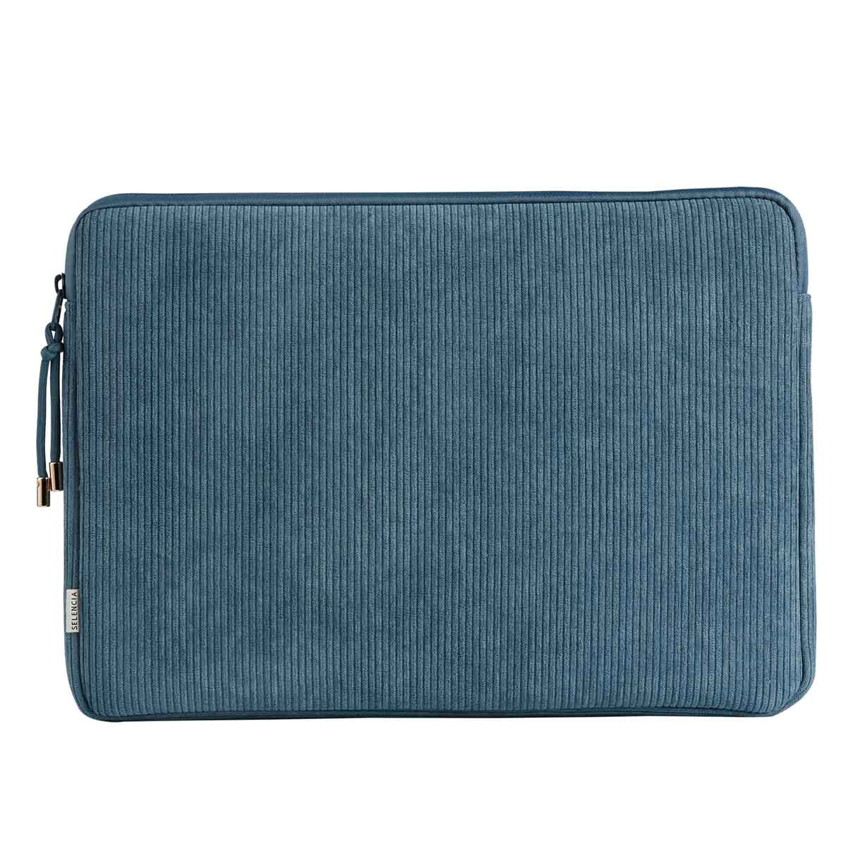 Selencia Corduroy Laptop hoes 13-14 inch - Laptopsleeve - Slate Blue