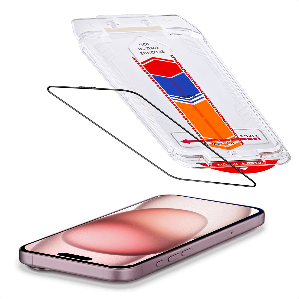 Accezz Gehard Glas Screenprotector + Applicator voor de Apple iPhone 16 / 15