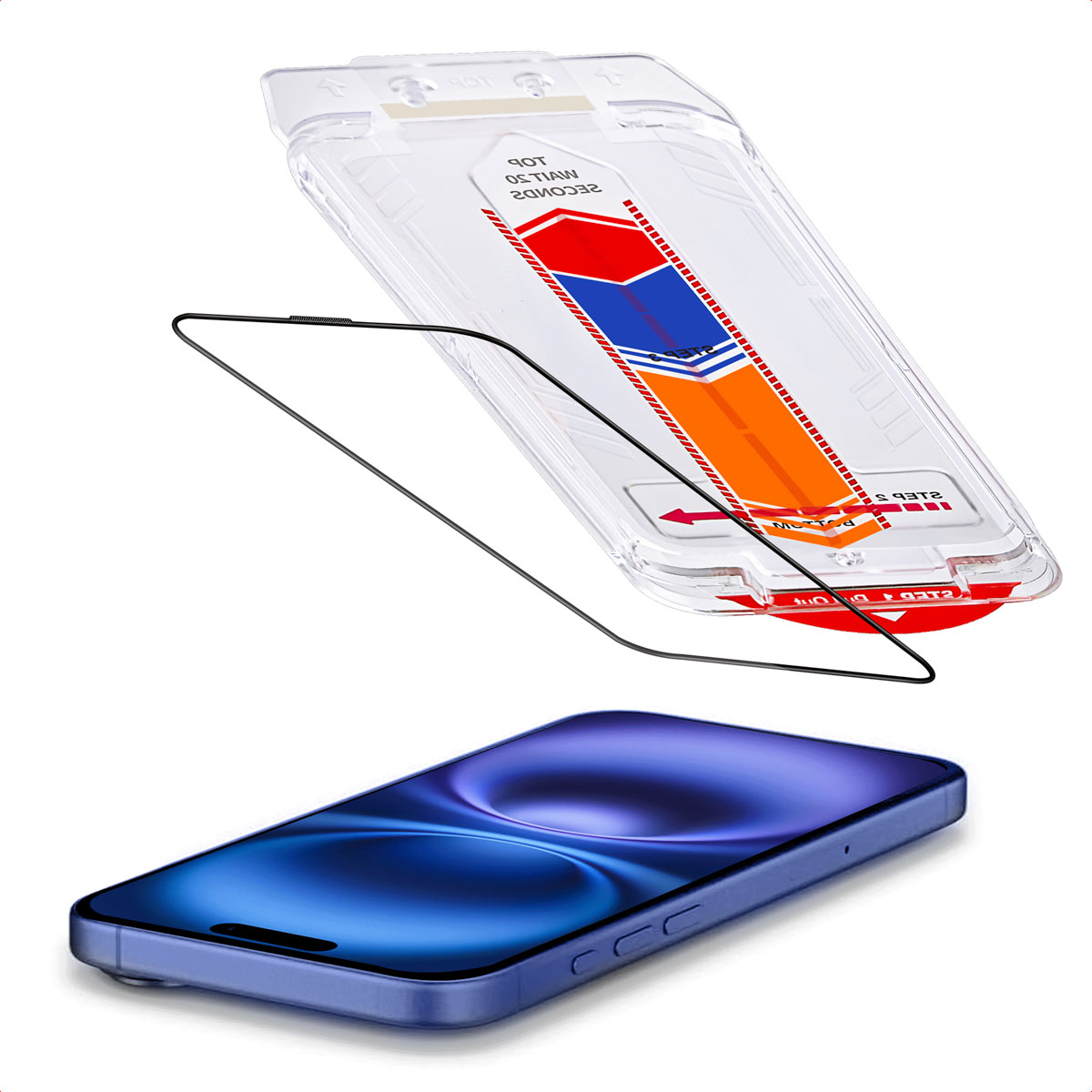 Accezz Gehard Glas Screenprotector + Applicator voor de Apple iPhone 16 Plus / 15 Plus