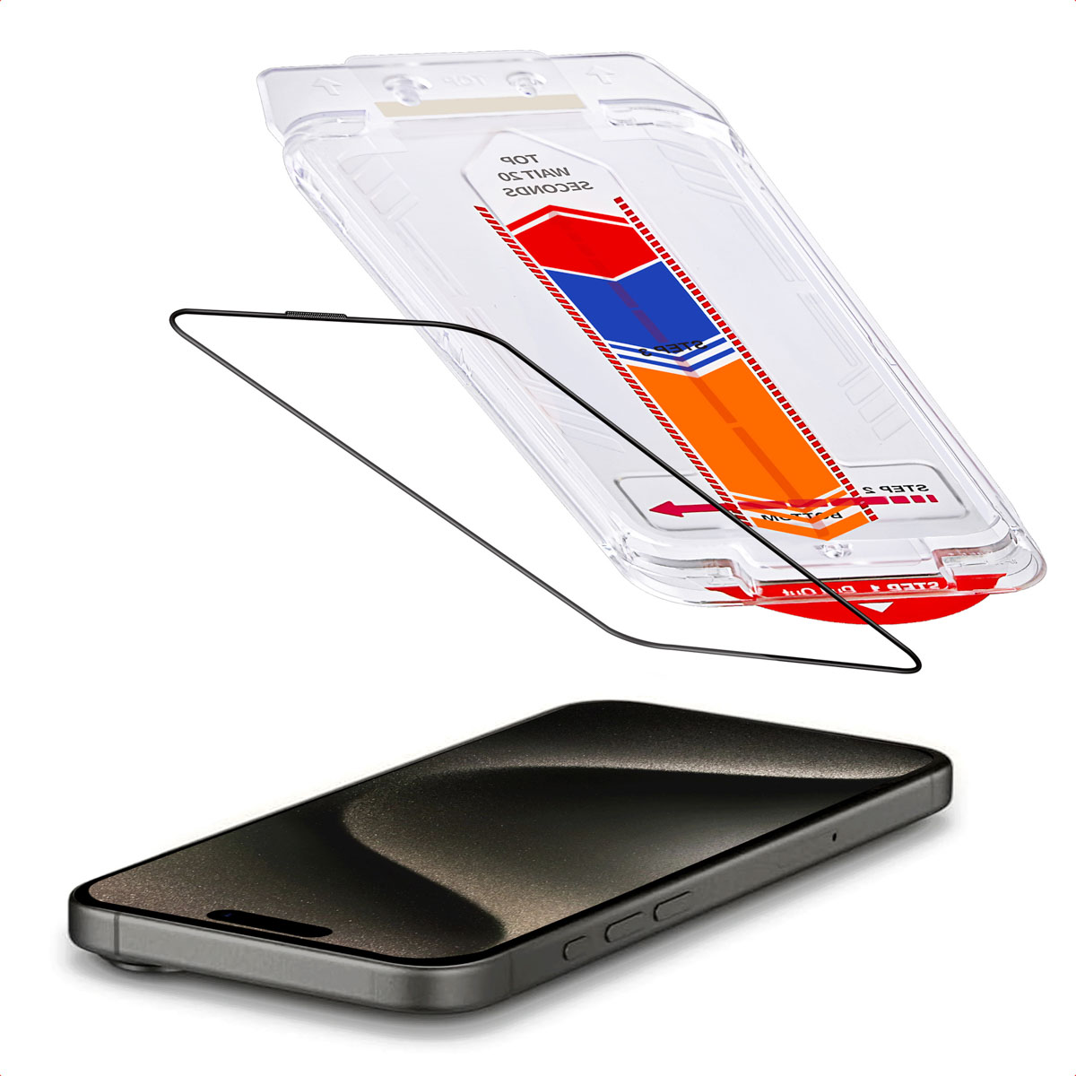 Accezz Gehard Glas Screenprotector + Applicator voor de Apple iPhone 15 Pro