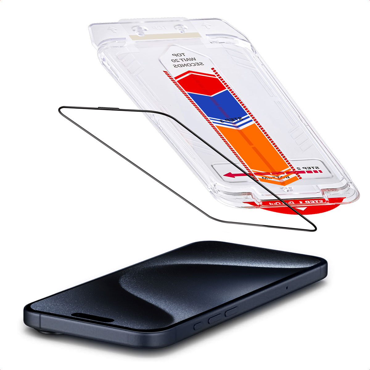 Accezz Gehard Glas Screenprotector + Applicator voor de Apple iPhone 15 Pro Max