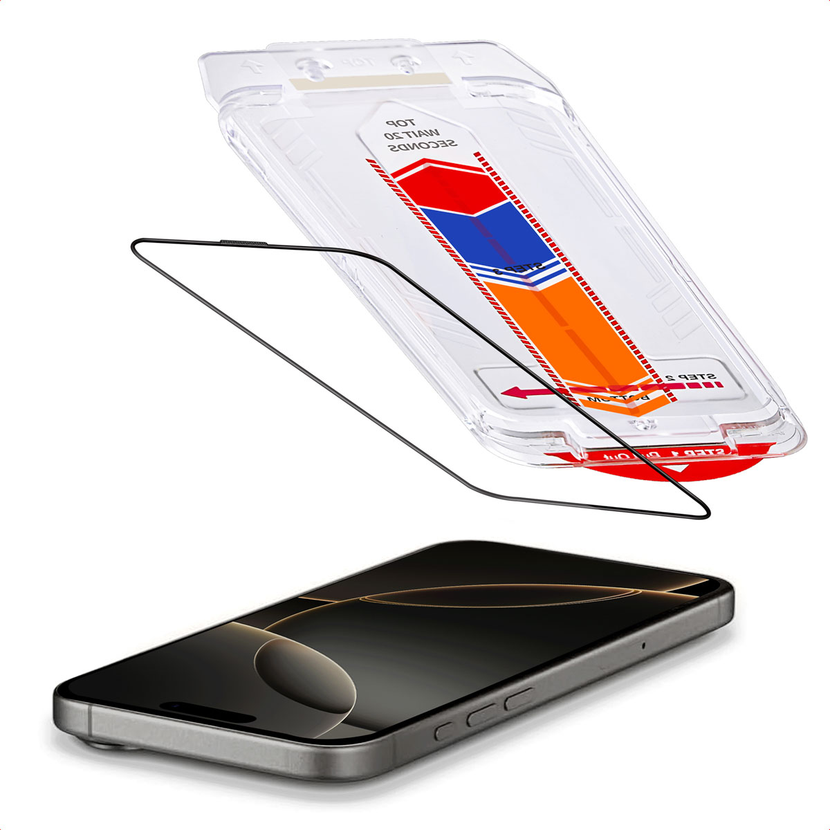 Accezz Gehard Glas Screenprotector + Applicator voor de Apple iPhone 16 Pro