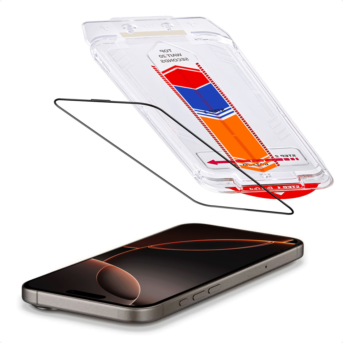 Accezz Gehard Glas Screenprotector + Applicator voor de Apple iPhone 16 Pro Max