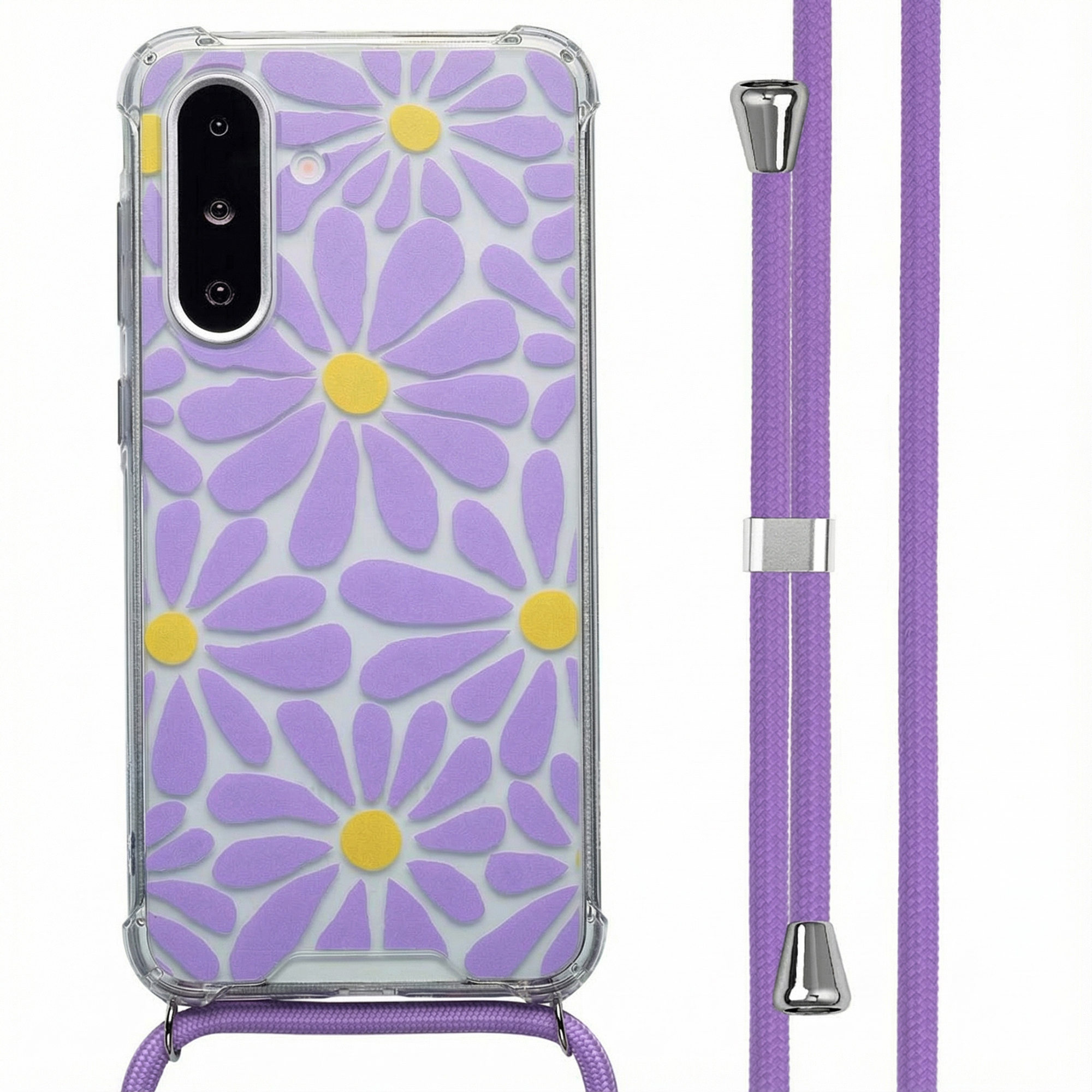 imoshion Coque Design avec cordon Samsung Galaxy A36 - Tropical Violet Flowers Connect