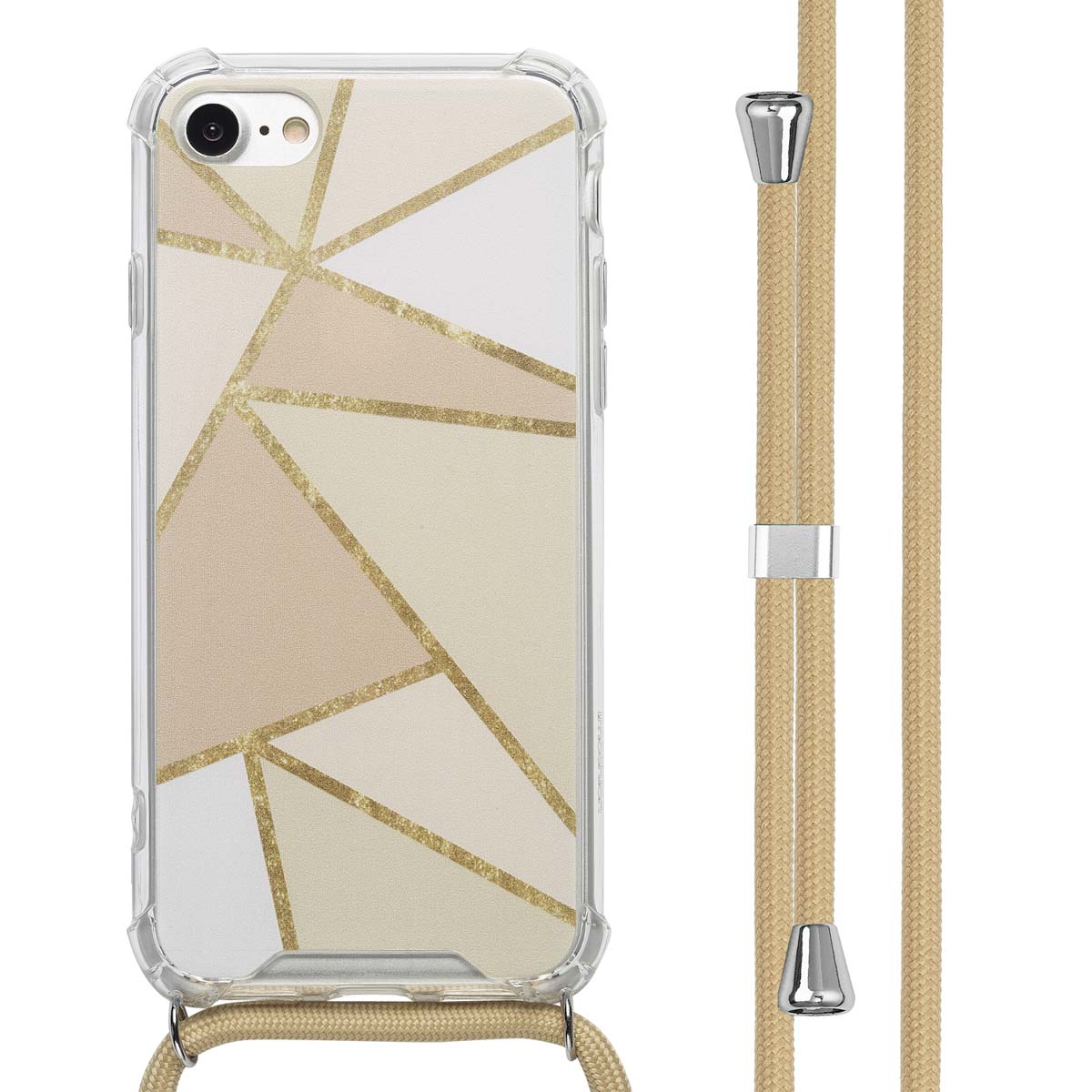 imoshion Design hoesje met koord voor de Apple iPhone SE (2022 / 2020) / 8 / 7 - Beige Graphic