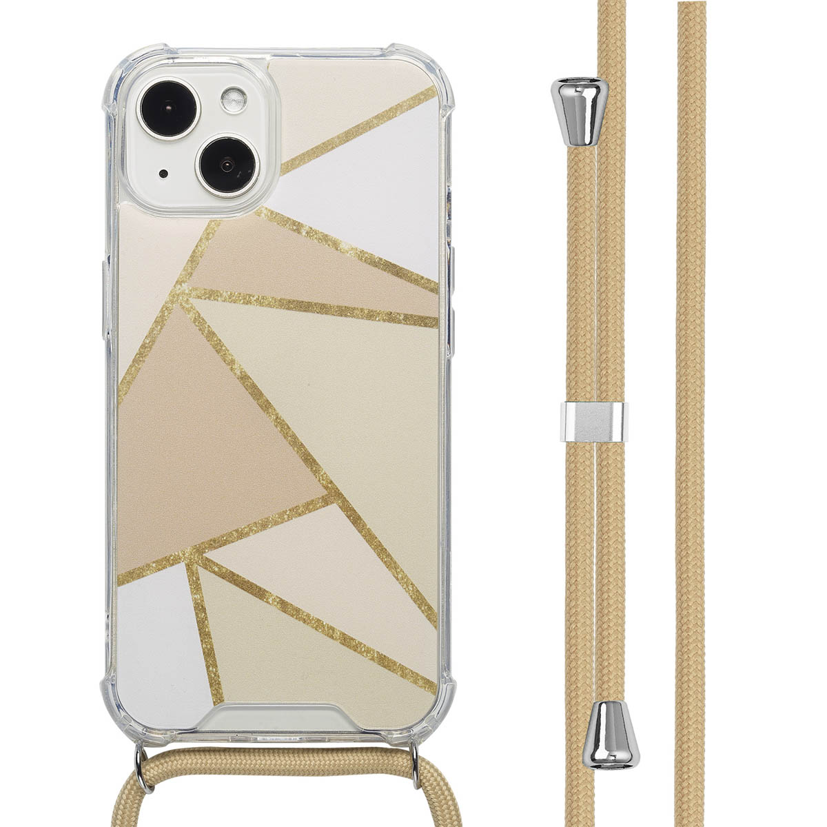 imoshion Coque Design avec cordon Apple iPhone 13 - Beige Graphic