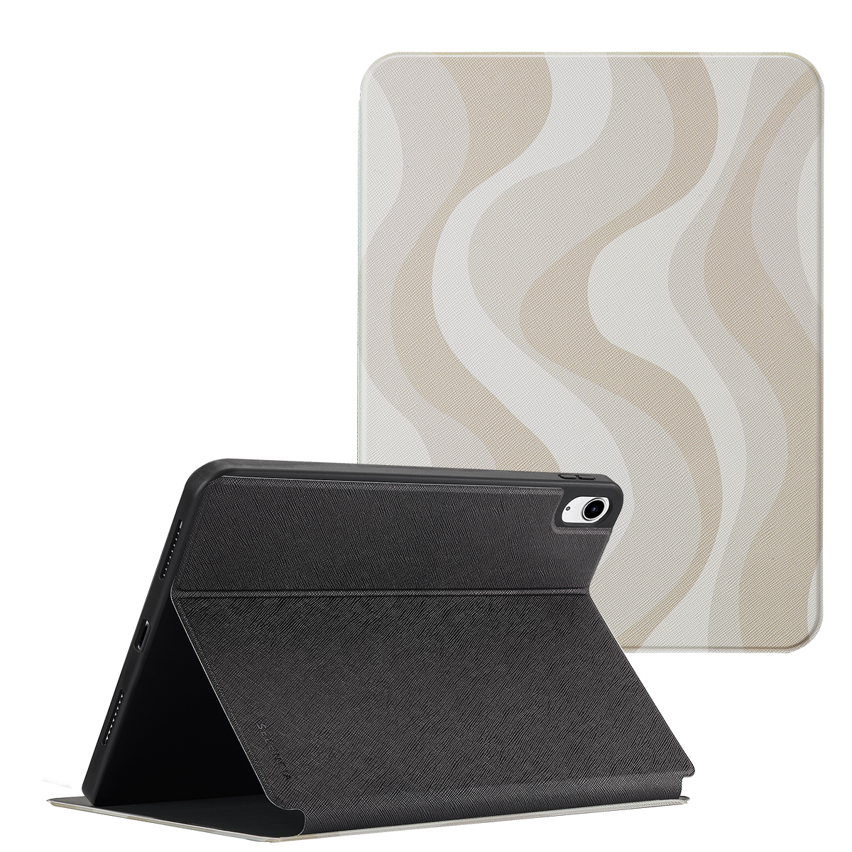 Selencia Vivid tablethoes voor de Apple iPad 11 (2025) 11 inch A16 / iPad 10 (2022) 10.9 inch - Desert Waves Beige