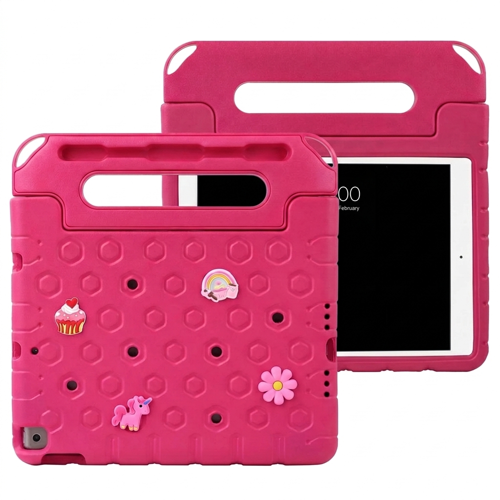 imoshion Coque kidsproof avec poupées amovibles Apple iPad 9 (2021) 10.2 pouces / iPad 8 (2020) 10.2 pouces / iPad 7 (2019) 10.2 pouces - Rose