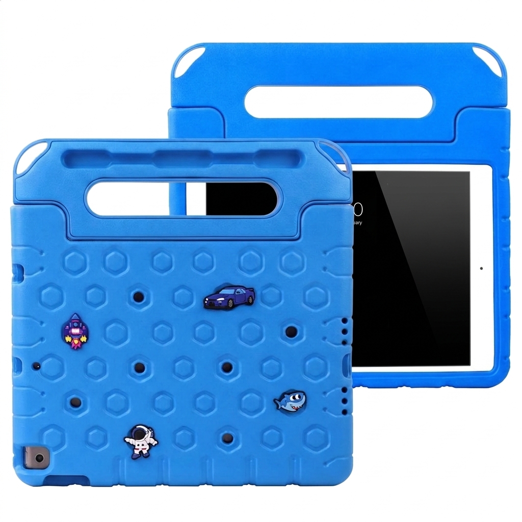 imoshion Coque kidsproof avec poupées amovibles Apple iPad 9 (2021) 10.2 pouces / iPad 8 (2020) 10.2 pouces / iPad 7 (2019) 10.2 pouces - Bleu