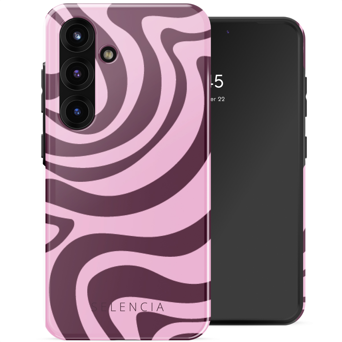 Selencia Coque arrière Vivid Samsung Galaxy S25 - Wavy Swirl Pink Plum
