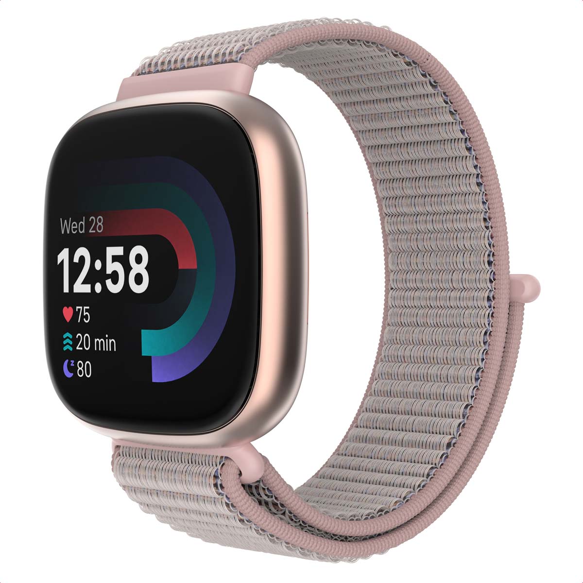 imoshion Nylon bandje voor de Fitbit Versa 4/ 3 / Sense (2) - Roze