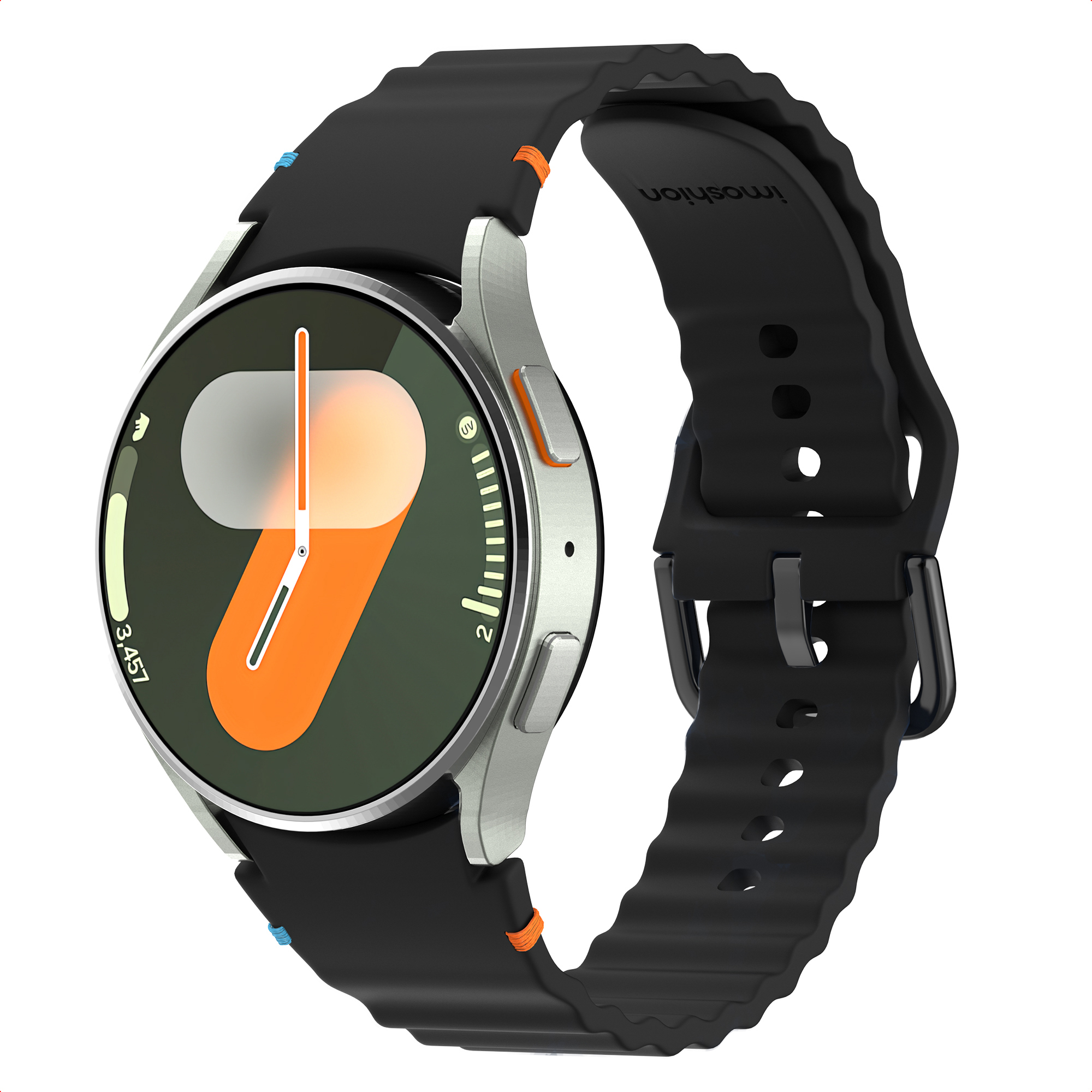 imoshion Bracelet Wave en silicone Samsung Galaxy Watch 4 / 5 / 6 / 7 / FE (20 mm) - Noir