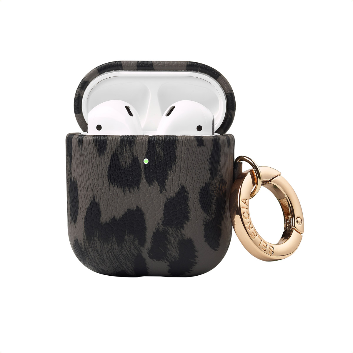 Selencia Coque Sabi motif panthère Apple Airpods 1 / 2 - Midnight Black