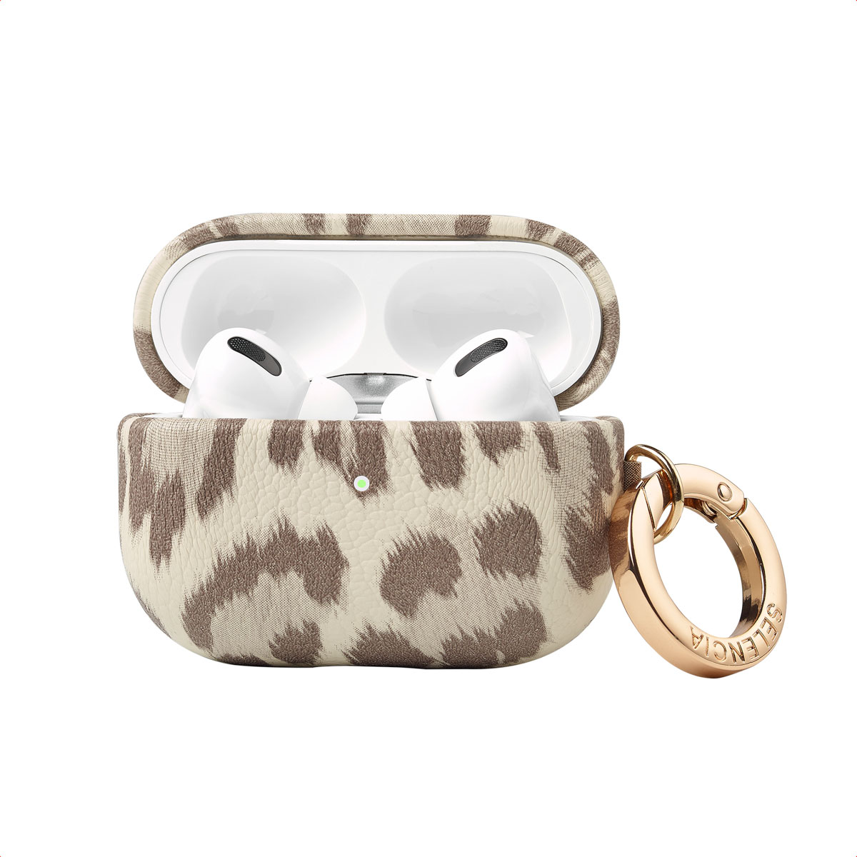 Selencia Coque Sabi motif panthère Apple Airpods Pro / Pro 2 - Soft Ivory