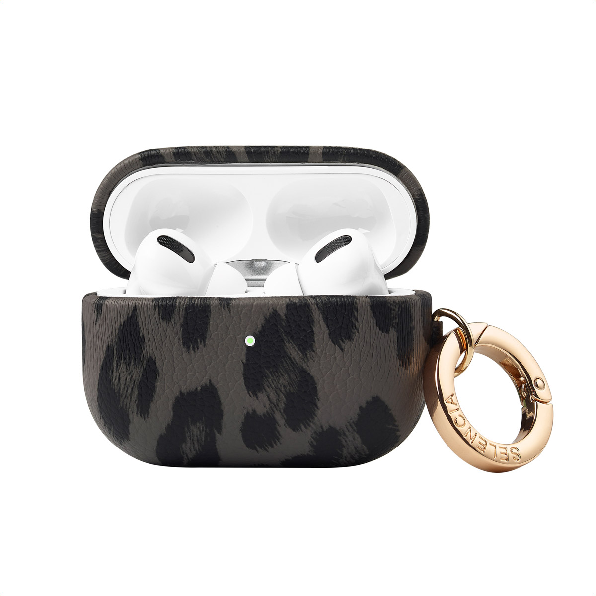 Selencia Coque Sabi motif panthère  Apple Airpods Pro / Pro 2 - Midnight Black