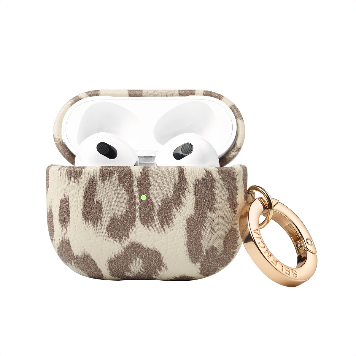 Selencia Coque Sabi motif panthère Apple Airpods 3 - Soft Ivory