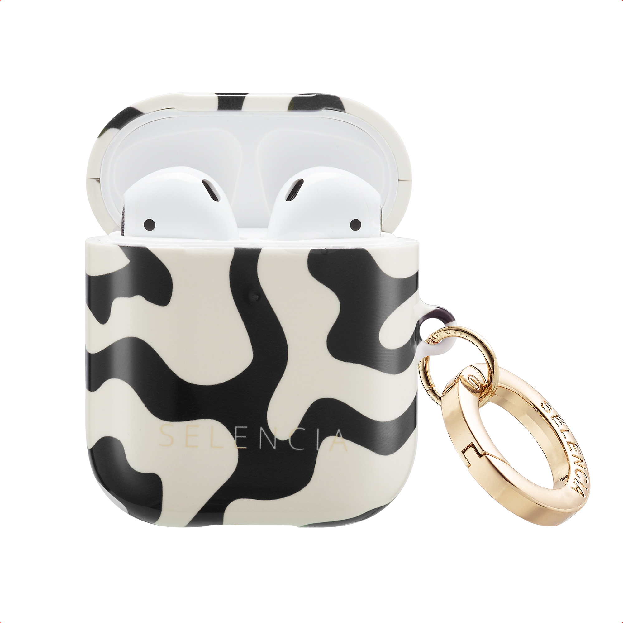Selencia Coque Vivid Apple Airpods 1 / 2 - Art Wave Black