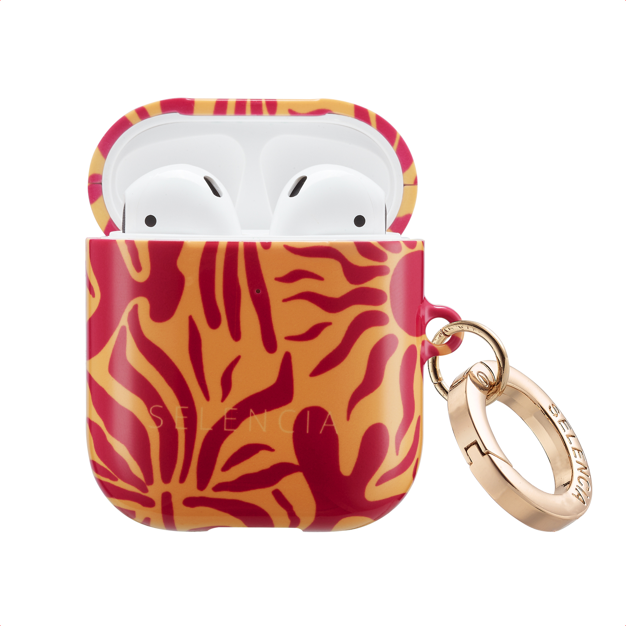 Selencia Coque Vivid  Apple Airpods 1 / 2 - Tropical Vibes Apricot