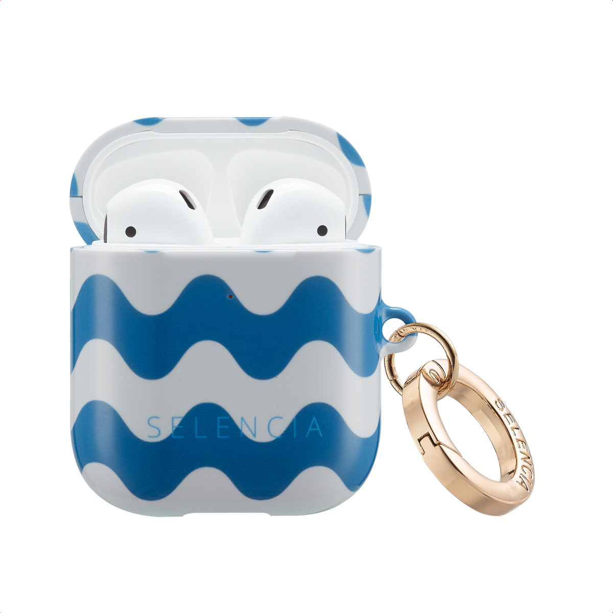 Selencia Coque Vivid Apple Airpods 1 / 2 - Wave Vibes Classic Blue