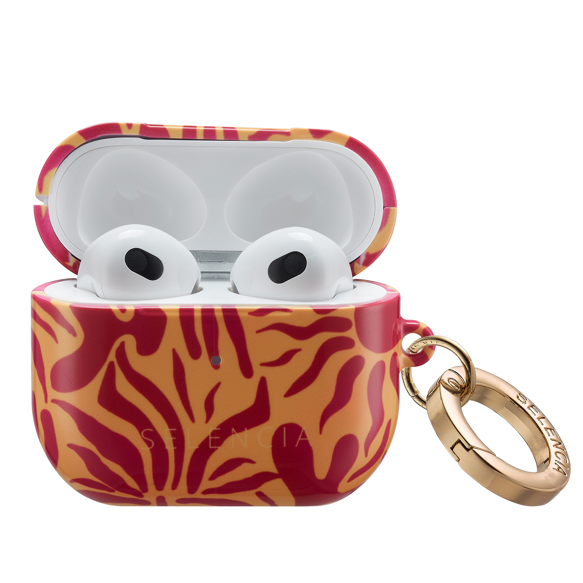 Selencia Coque Vivid  Apple Airpods 3 - Tropical Vibes Apricot