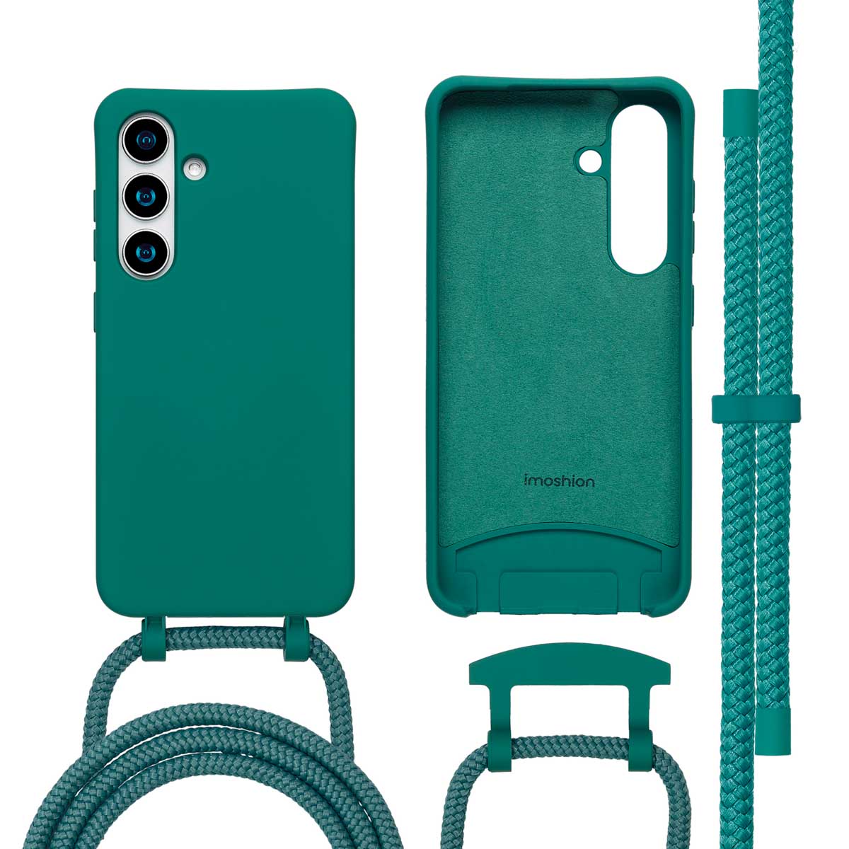 imoshion Coque arrière Color avec cordon amovible et MagSafe Samsung Galaxy S25 / S24 - Vert foncé