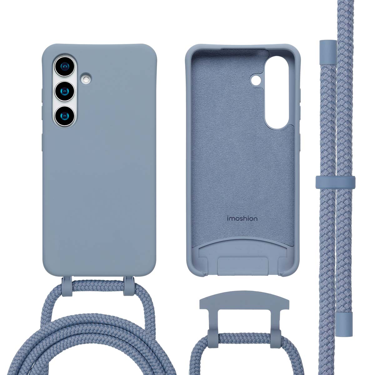 imoshion Coque arrière Color avec cordon amovible et MagSafe Samsung Galaxy S25 / S24 - Ash Blue