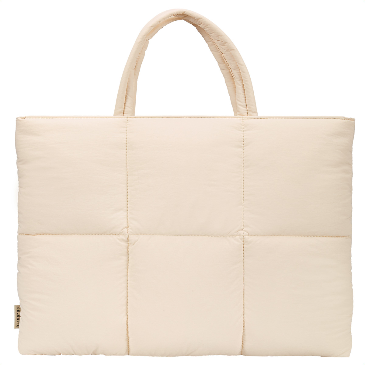 Selencia Vaya Puffy Laptoptas 16 inch - Soft Ivory