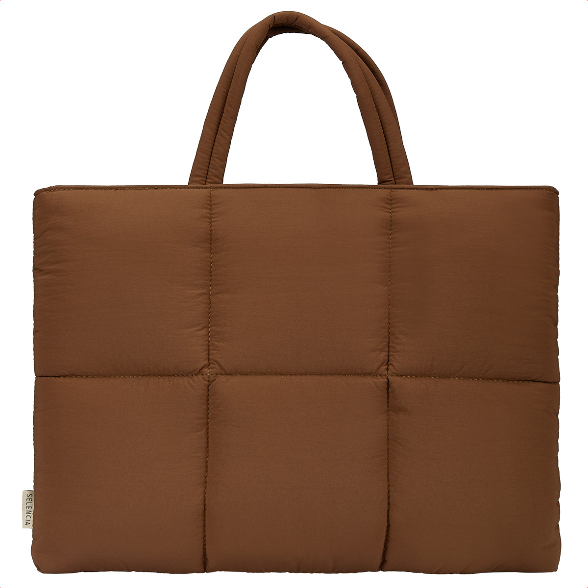 Selencia Vaya Puffy Laptoptas 16 inch - Mocha Brown