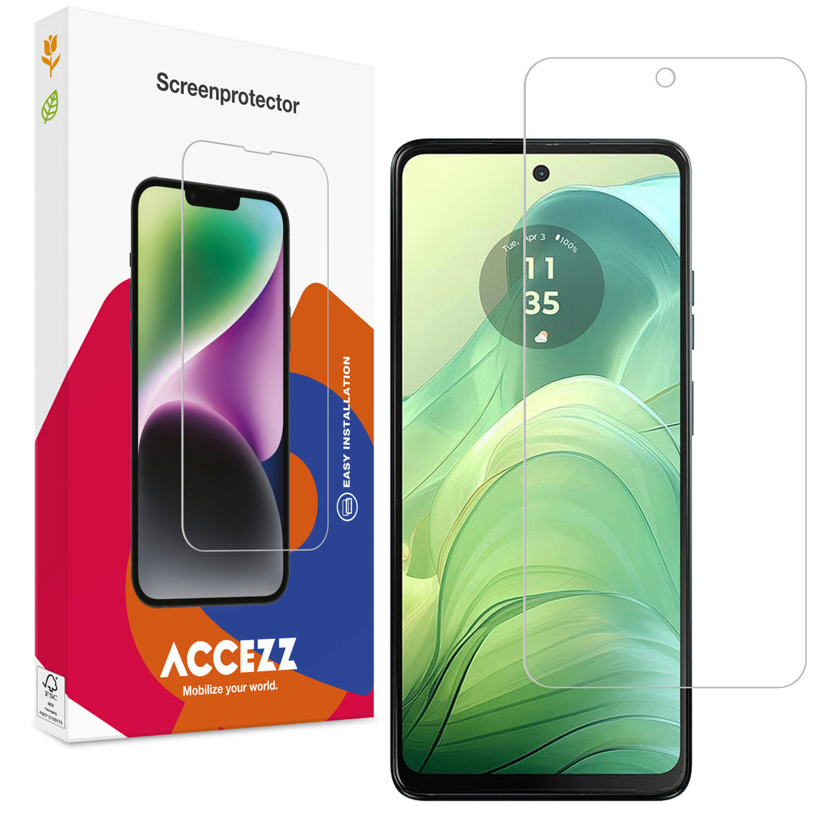 Accezz Protection d'écran en verre trempé Motorola Moto G04 / G24 / G24 Power