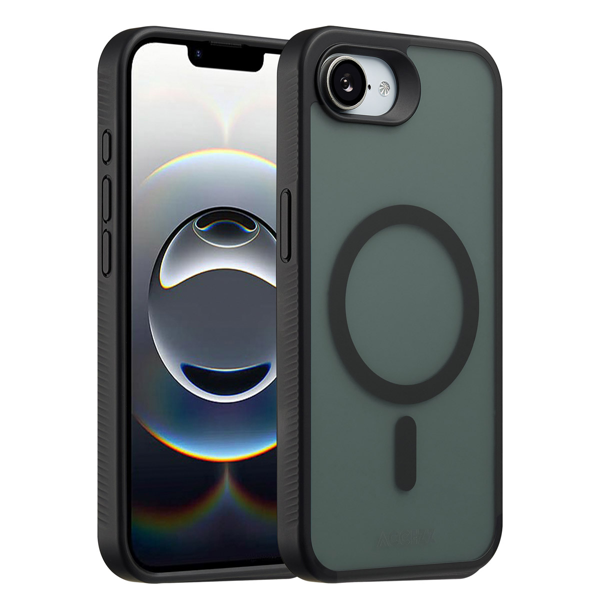 Accezz Rugged Frosted MagSafe Backcover voor de Apple iPhone 17e / 16e - Zwart