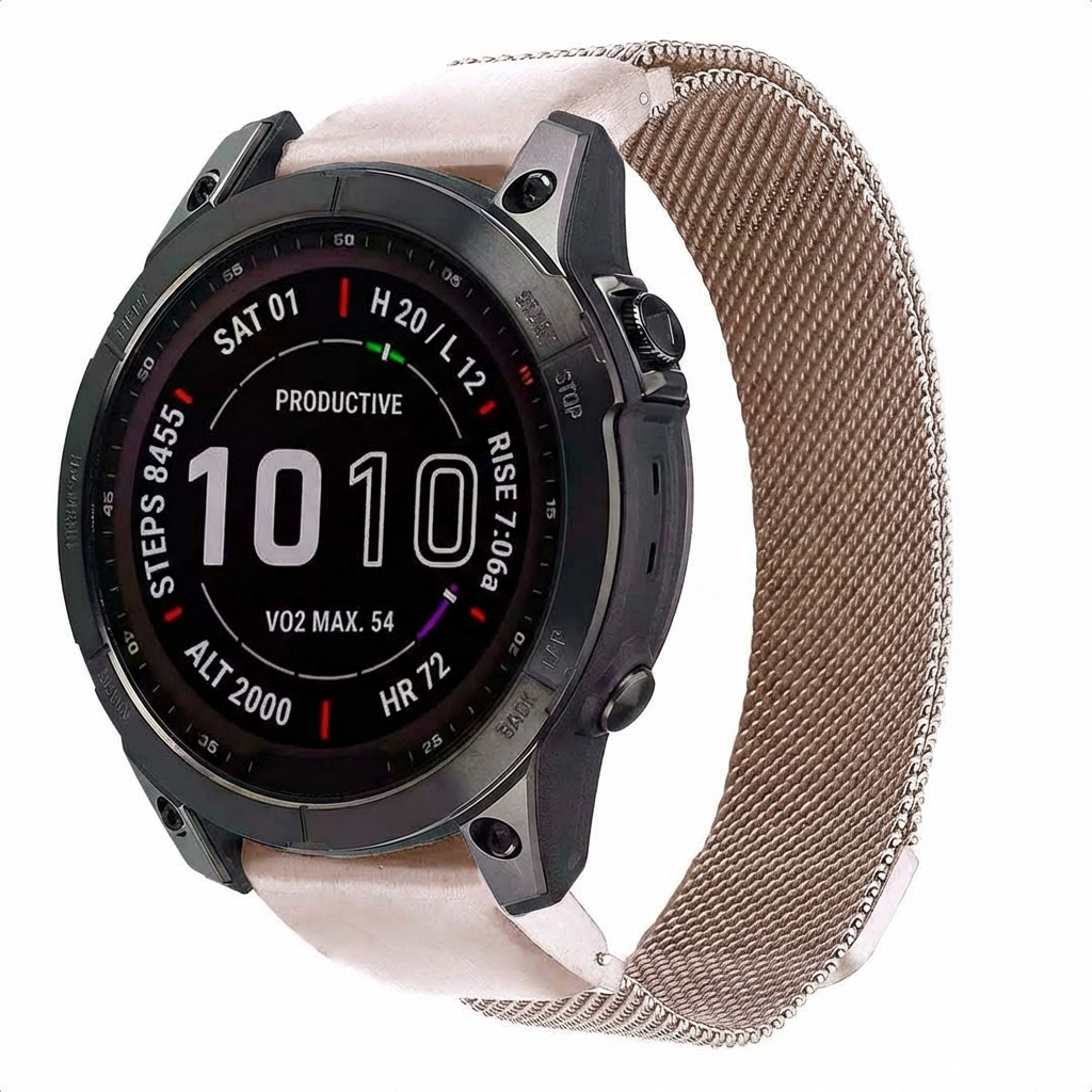 imoshion QuickFit® Milanees bandje - Garmin 20 mm aansluiting - Maat L/XL - Starlight