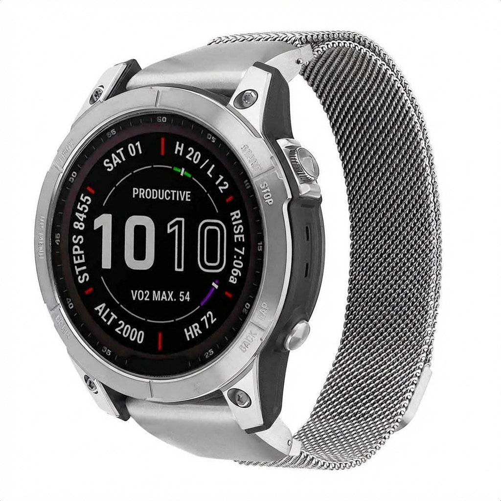 imoshion QuickFit® Milanees bandje - Garmin 22 mm aansluiting - Maat L/XL - Zilver