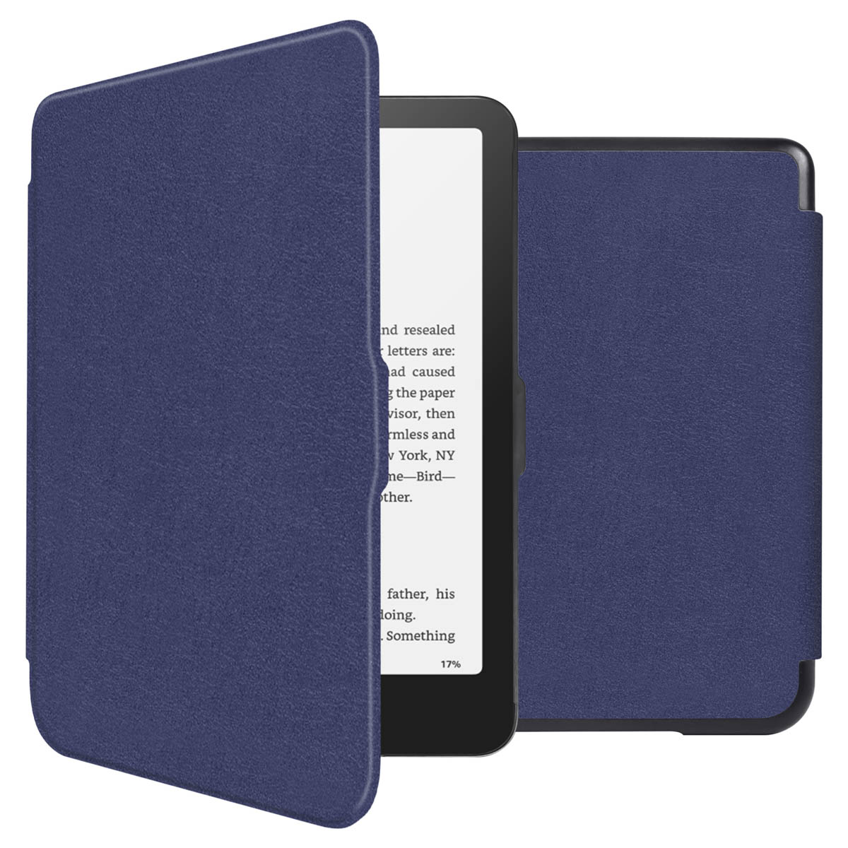 imoshion Slim Hard Case Bookcase voor de Amazon Kindle Paperwhite (2024) / Paperwhite Signature Edition (2024) / Colorsoft (2024) / Colorsoft Signature Edition (2024) - Donkerblauw