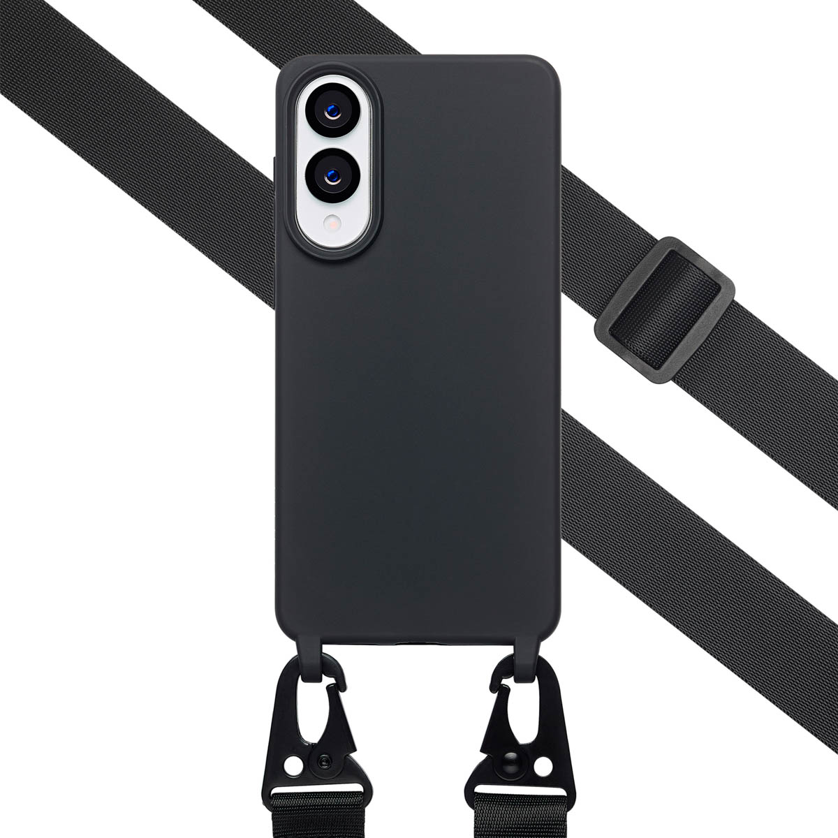 Selencia Coque silicone avec cordon amovible Samsung Galaxy S25 Edge - Noir