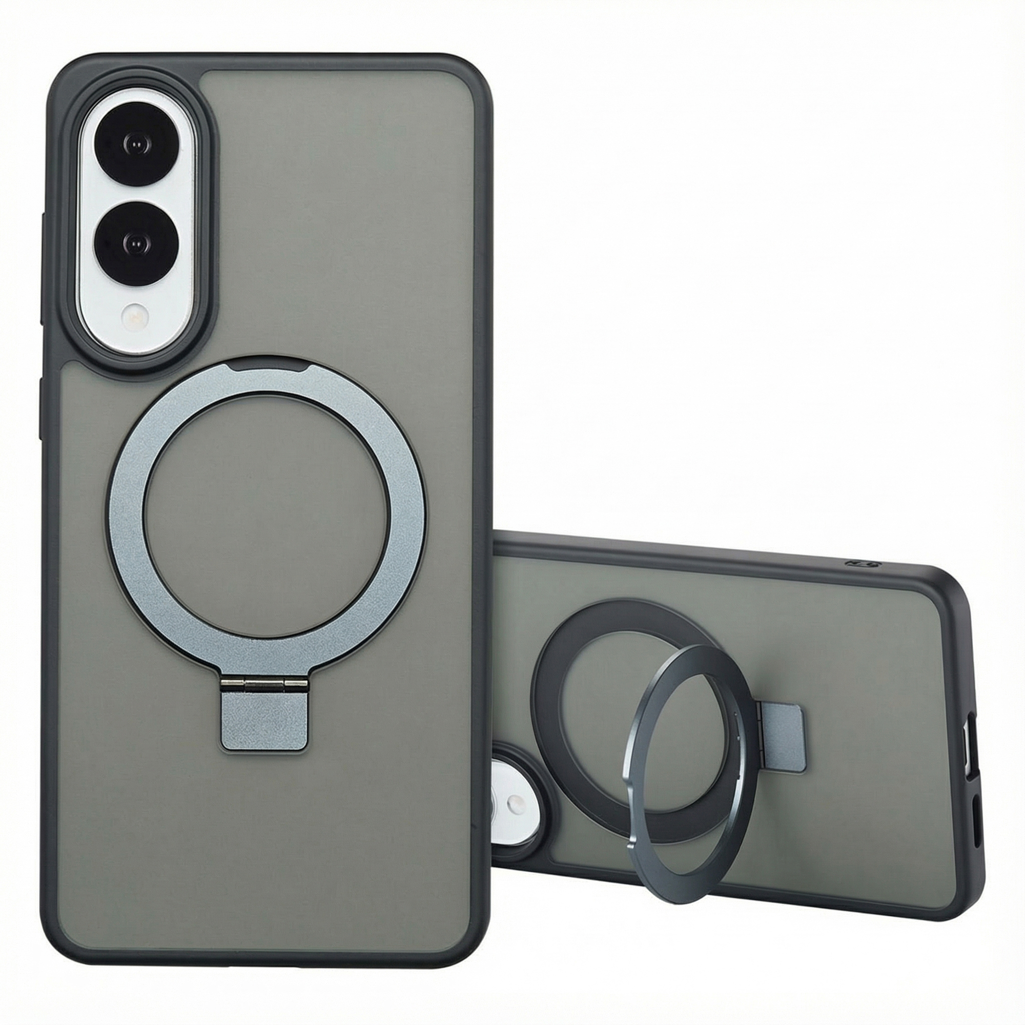 Accezz Coque Ring Stand avec MagSafe Samsung Galaxy S25 Edge - Noir