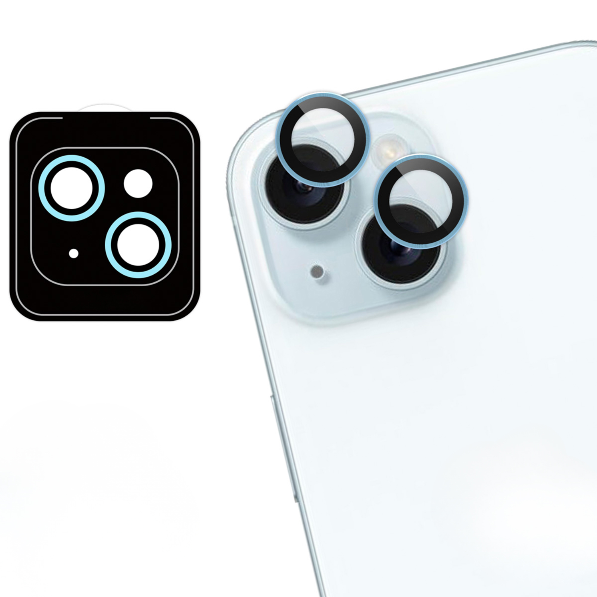 imoshion 2 Pack Camera lens protector voor de Apple iPhone 15 / 15 Plus - Blue