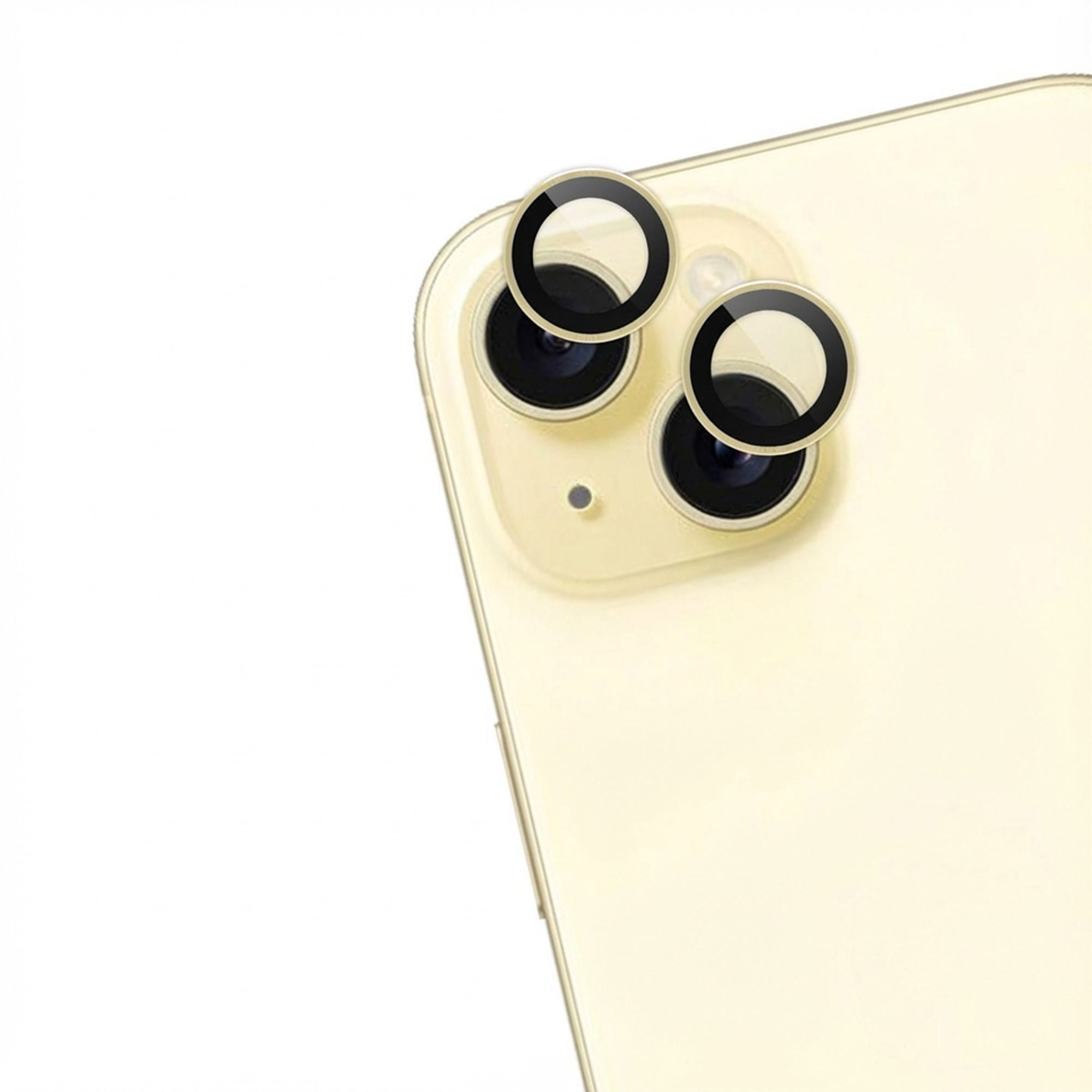 imoshion 2 Pack Camera lens protector voor de Apple iPhone 15 / 15 Plus - Yellow
