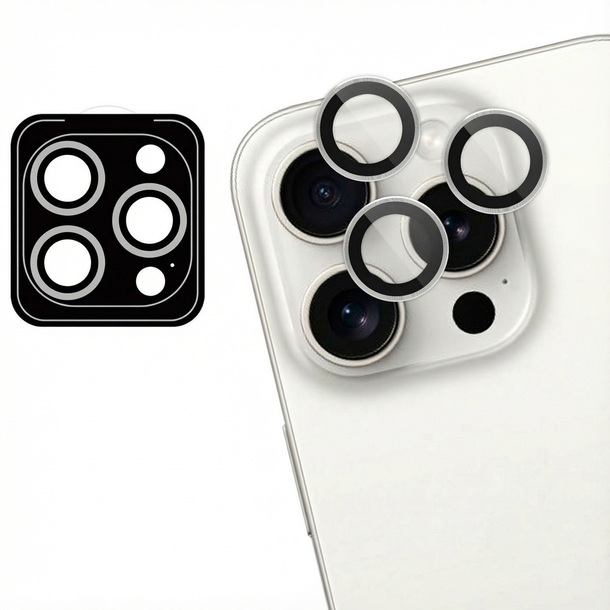 imoshion 2 Pack Camera lens protector voor de Apple iPhone 15 Pro / 15 Pro Max - White Titanium