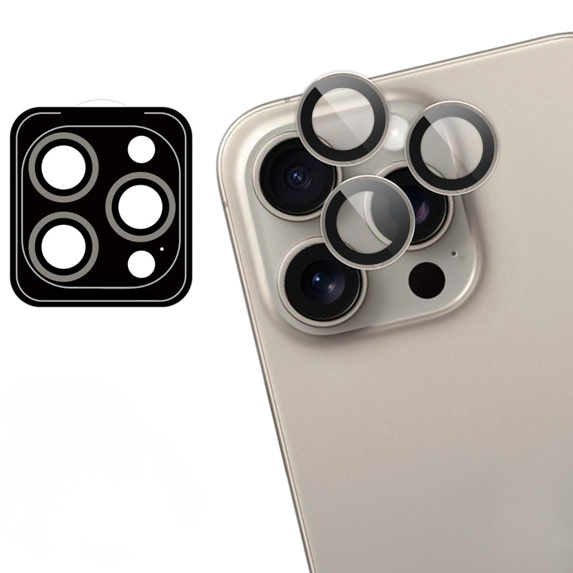 imoshion 2 Pack Camera lens protector voor de Apple iPhone 15 Pro / 15 Pro Max - Natural Titanium
