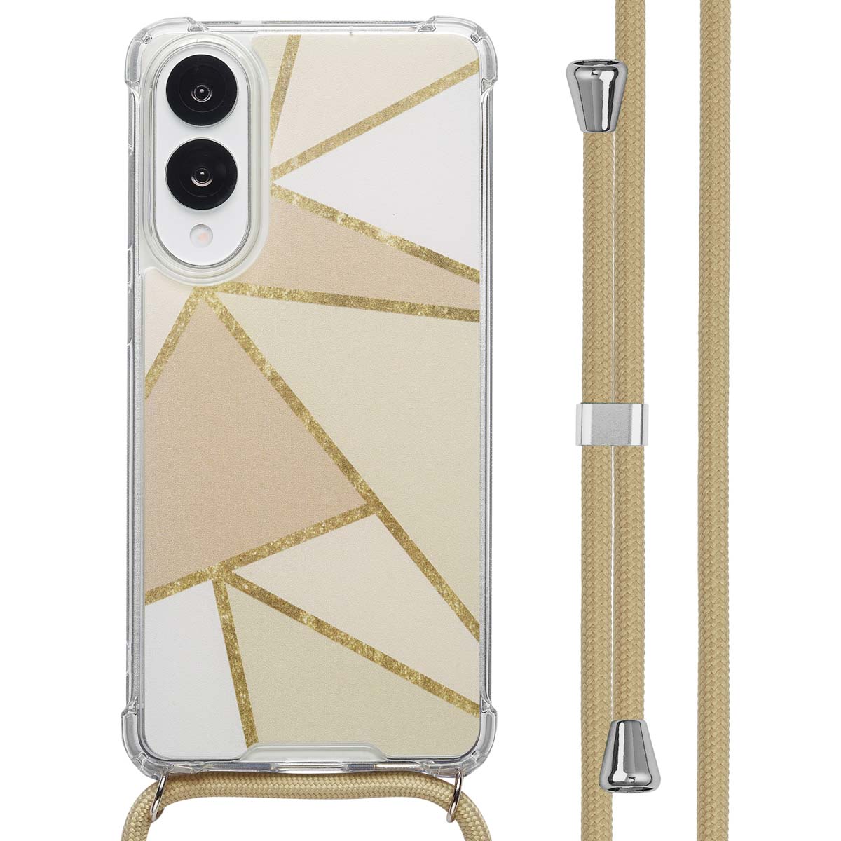 imoshion Design hoesje met koord voor de Samsung Galaxy S25 Edge - Beige Graphic
