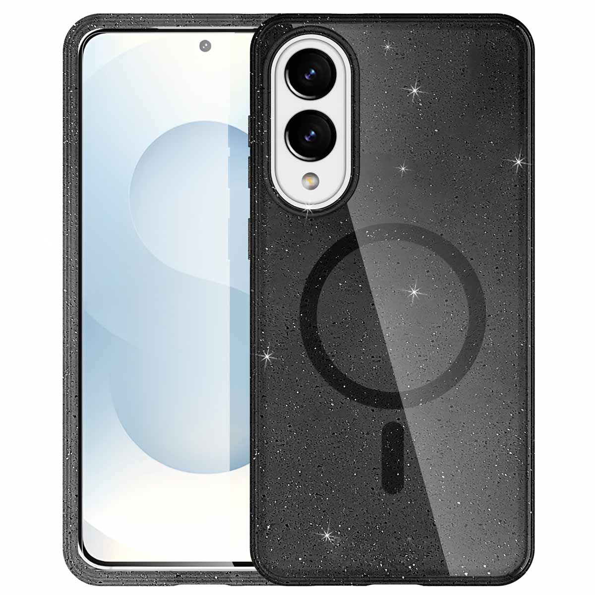 imoshion Coque Pailletée avec MagSafe Samsung Galaxy S25 Edge - Noir