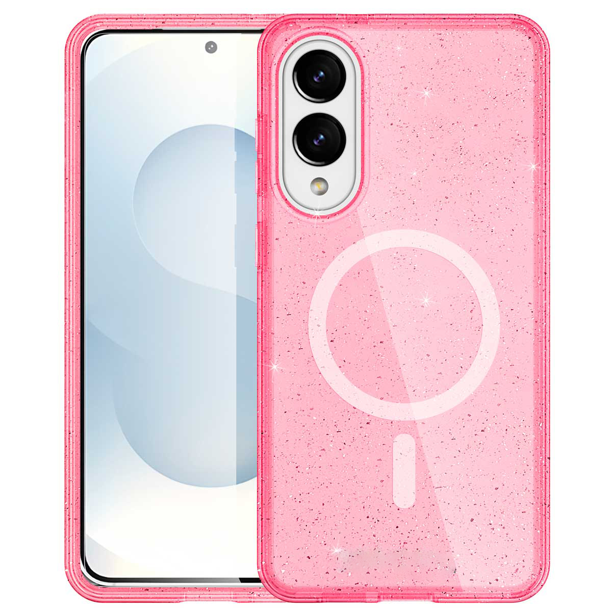 imoshion Coque Pailletée avec MagSafe Samsung Galaxy S25 Edge - Rose