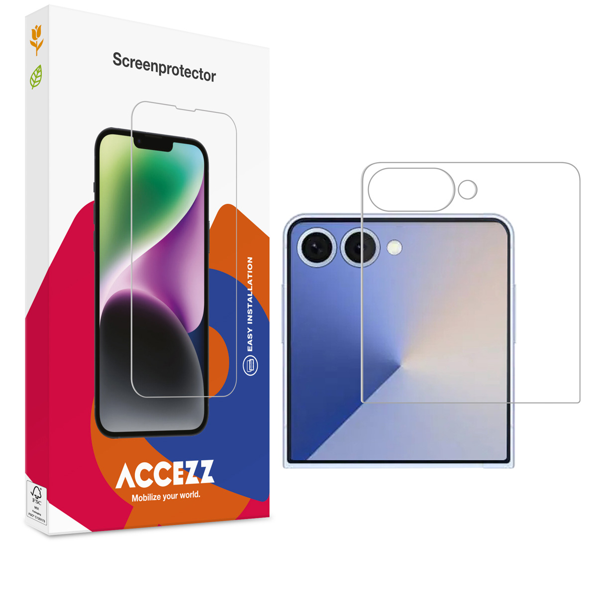 Accezz Gehard Glas Screenprotector voor de Samsung Galaxy Z Flip 8 / Flip 7