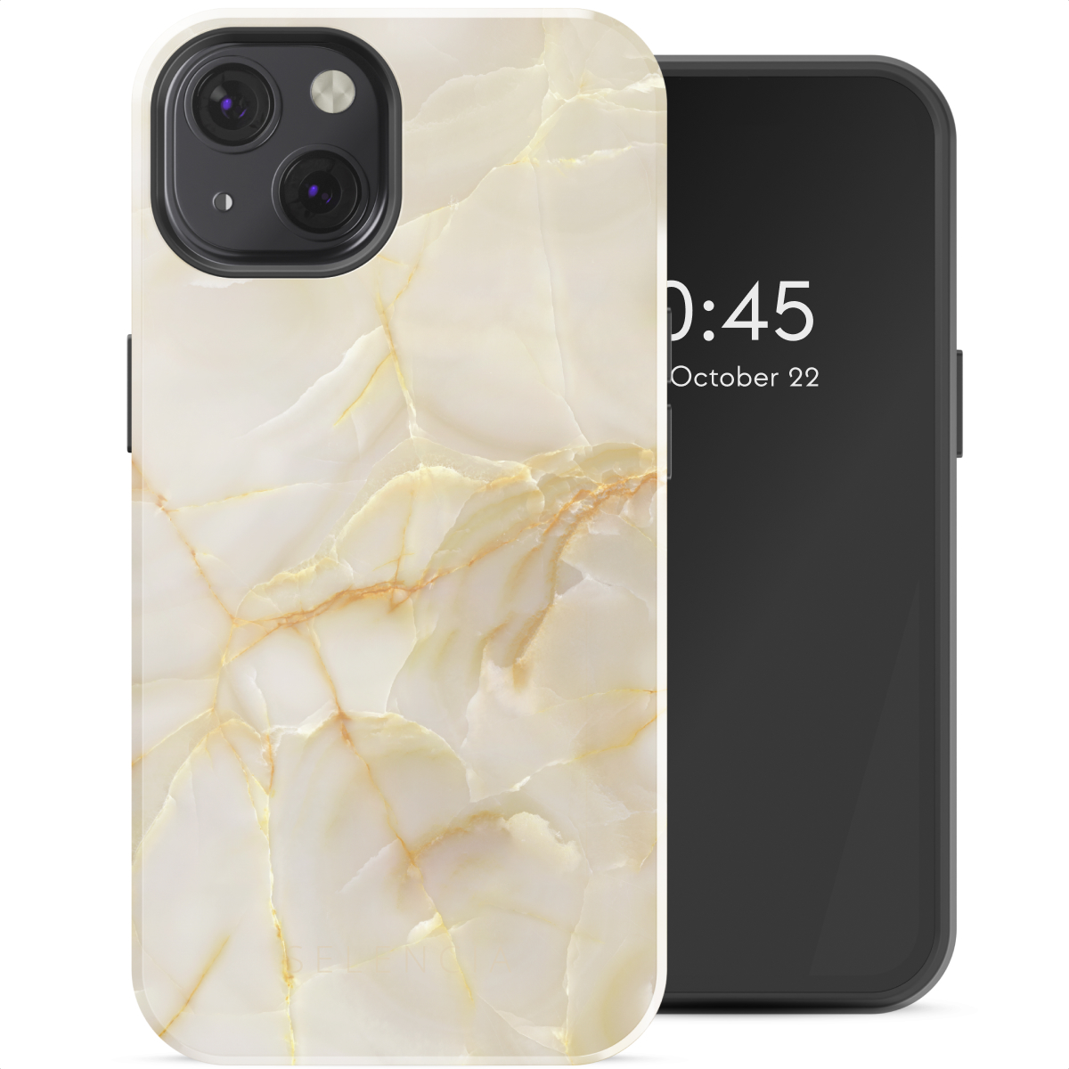 Selencia Coque arrière Vivid Apple iPhone 13 - Golden Beige Marble