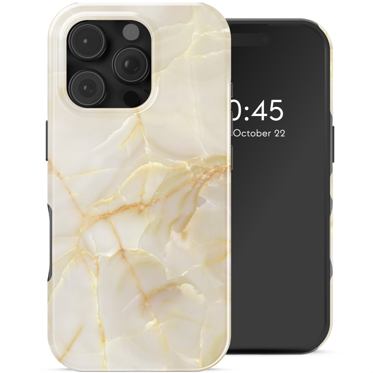 Selencia Coque arrière Vivid Apple iPhone 16 Pro - Golden Beige Marble